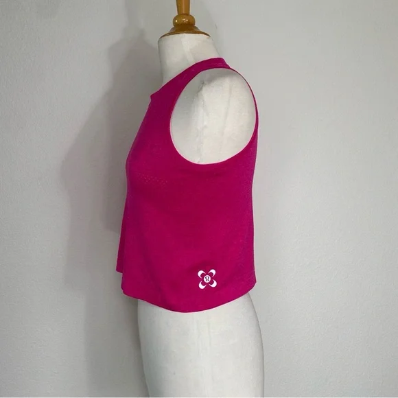 Lululemon Limited Seawheeze Fuchsia Swiftly Breathe Crop Tank Top Size 4 Running - Picture 3 of 14